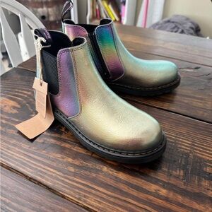 Dr. Martens Gold Ankle Boots with Chunky Sole